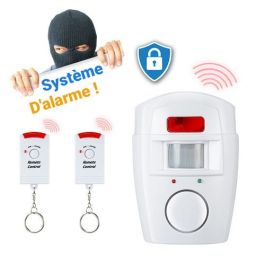 Mini Système D'alarme Avec Détecteur De Mouvement Et 2 Télécommandes