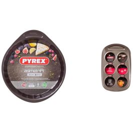 Moule à 6 Muffins en Métal et Moule à Tarte en Métal 30cm - Pyrex Lot Asimetria