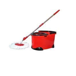 SOTUFAB - Easy mop - vadrouille rotative à essorage + tête de recharge - rouge