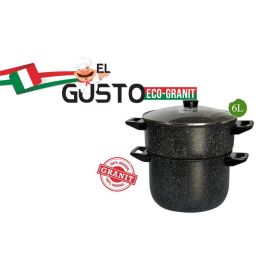 Couscoussier 6L - Antiadhésive - El Gusto - Granite - Noir - COOKART