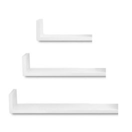 3 étagères décoratives - Murales - Forme L - Blanc