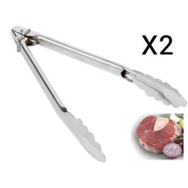 Lot de 2 Pinces Barbecue En Acier