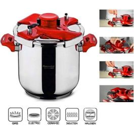 Cocotte Hascevher 18/10 Inox - 5 L - Rouge - Turquie