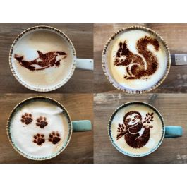 Pochoirs à Café - Ensemble 9 Pièces