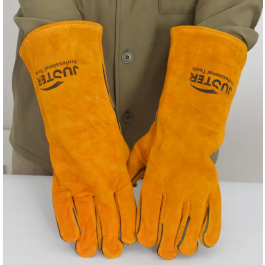 Gants de soudage en cuir 14 pouce - résistants à la chaleur - juster