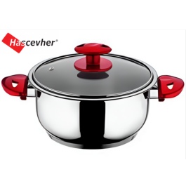 Marmite - Inox 18/10  - rouge- 18cm - Turquie
