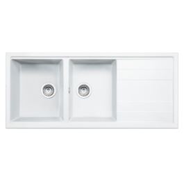 Évier Cuisine Granit Oregon 116*51 - Bianco Howlite - PREMIUM