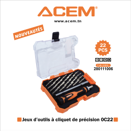 ACEM - Jeux d'outils a cliquet de precision (22pcs)