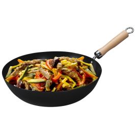 Wok 30 cm manche en bois - 30130 - FACKELMANN