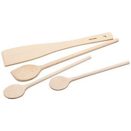 Set 3 cuillers bois(20+25+30 cm) + spatule 30cm - 30834 - FACKELMANN