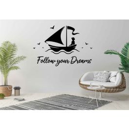 Sticker mural Keep Smiling Artzy - 57x57 cm - Noir