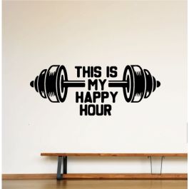 Sticker mural Fitness GYM Artzy - 57x147 cm - Noir