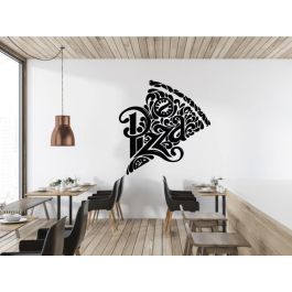 Sticker mural Restaurant Pizza Artzy - 57x58 cm - Noir