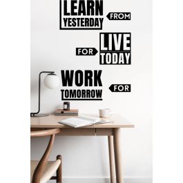 Sticker mural Learn Artzy - 57x40 cm - Noir