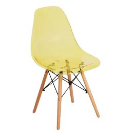 ESPACE HOME - chaise scandinave transparente - gloss dsw - dim 46 x 80 x 42 cm-jaune