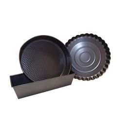 Set 3pcs moule charnière 26+moule tarte 26 + moule cake 30 - 42449 - FACKELMANN