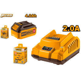 Batterie au lithium-ion 4.0AH + Chargeur Batterie - INGCO