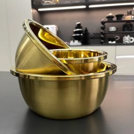 Lot de 6  Bols saladier inox dore -18 22-26-30-34-38 cm