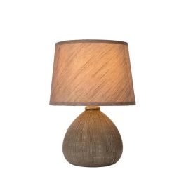 Lampe de table RAMZI Ø18 cm + H26cm Lampe E14 - 40W - 230V - LUCIDE-Beige