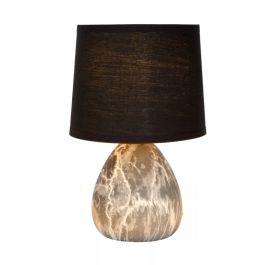 Lampe de table MARMO Ø16cm Lampe E14 - 40W - LUCIDE-Noir