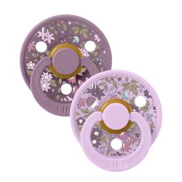 Bibs Sucette Colour Silicone 2ème Âge x2 - Chamomile Violet-Sky