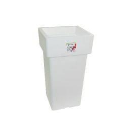 Pot Linéa carré haut blanc 27x27x50cm VIOMES