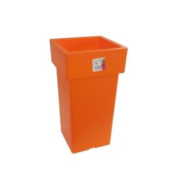 Pot Linéa carré haut Orange 27x27x50 cm VIOMES