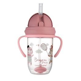 Canpol Tasse avec Paille Rose BJR Paris 270 ml - Repas Bébé