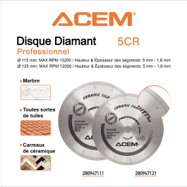 DISQUE DIAMOND 5PT - 125MM ACEM