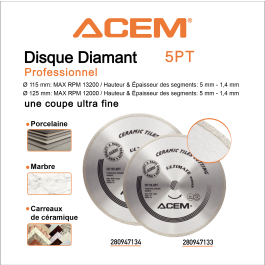 DISQUE DIAMOND 5PT - 115MM ACEM