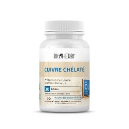 Bioherbs Cuivre Chélaté - 30 Comprimés - Oligo-élément Essentiel