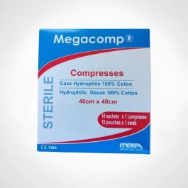 Compresses Stériles 40x40 - Megacomp - Soin des Plaies Essentiel