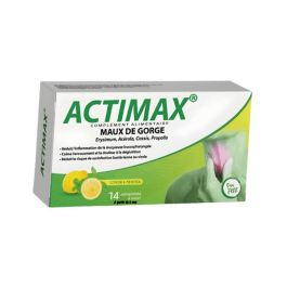 Actimax Maux de Gorge Citron Menthol - Boîte de 14 - Boticinal