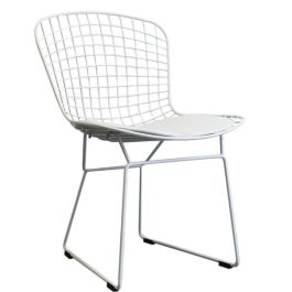 ESPACE HOME - chaise d'intérieur ou d'extérieur en acier acero - 56 x 80 x 56 cm-blanc