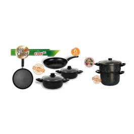 Batterie de cuisine 9 piéces Noir Eco Granite - COOKART