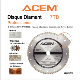DISQUE DIAMOND 7TB - 230MM ACEM