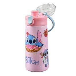 Gourde Isotherme Stitch 400 ml Inox - Paille - Rose