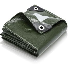 Bâche de protection multiusage SOLVANT - Imperméable - Avec œillets renforcés - Vert - 4 × 5 m