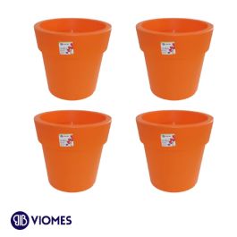 Lot de 4 Pots Linéa Orange D20xh18.5cm VIOMES-Orange