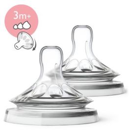 Tétines Naturelles 1M+ Avent - Lot de 2 Débit Lent