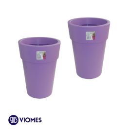 Lot 2 pots Linéa Viomes - D16xH22 cm - violet clair