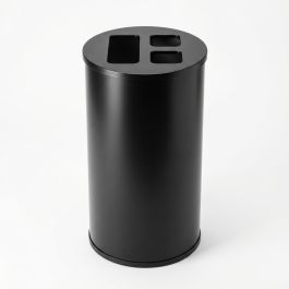 Collecteur de tri - 3 bacs - Noir - 60 L