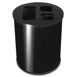 Collecteur de tri - 3 bacs - Noir - 40 L