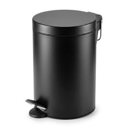 Poubelle à pédale - Métal noir mat - 3 L