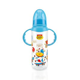 PUR Biberon Ergonomique en Plastique avec Anses 250 ml