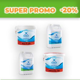 Pack nettoyage chlore multi-actions 5kg, algicide 5 litres, chlore granulé 1kg, floculant 1 litre - XAKA