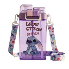Gourde Stitch Enfant 600 ml - 2 Compartiments - Violet
