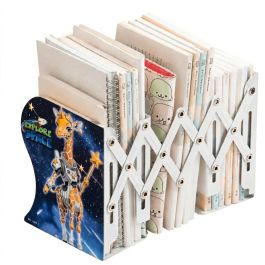 Range-livres extensible accordéon - Girafe astronaute - 50x19 cm