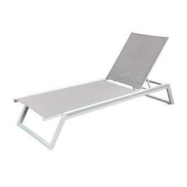 Transat INNOLOISIRS ASPEN - Aluminium - Textylène - Blanc Taupe