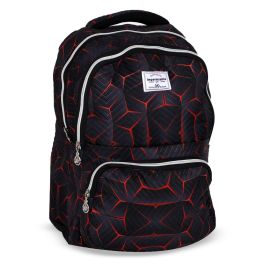 Sac à dos en tissu - Bordures noires et rouges